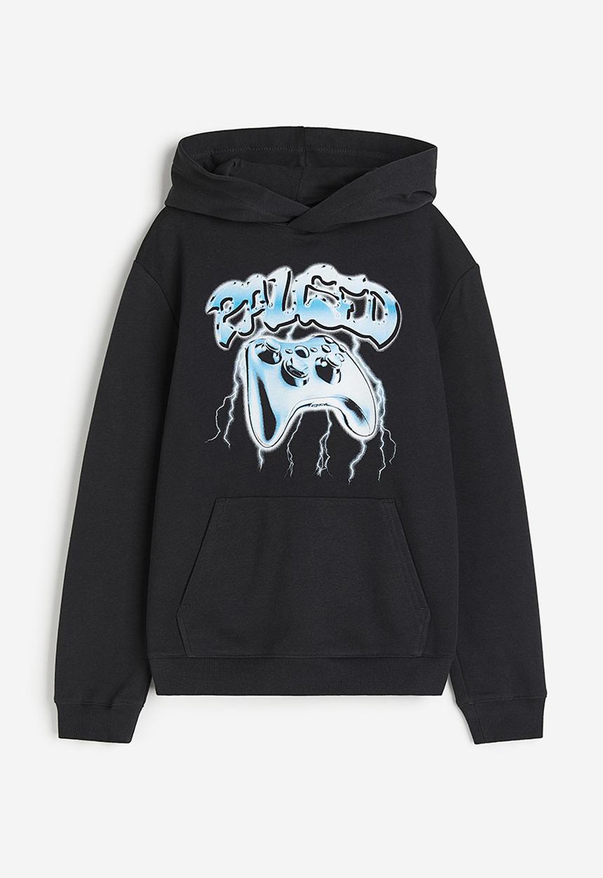 H&M - Printed hoodie - black