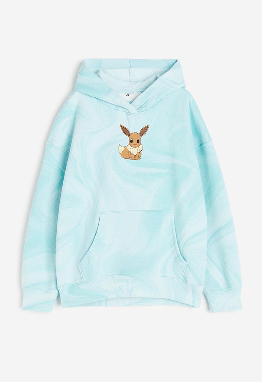 H&M - Oversized printed hoodie - turquoise