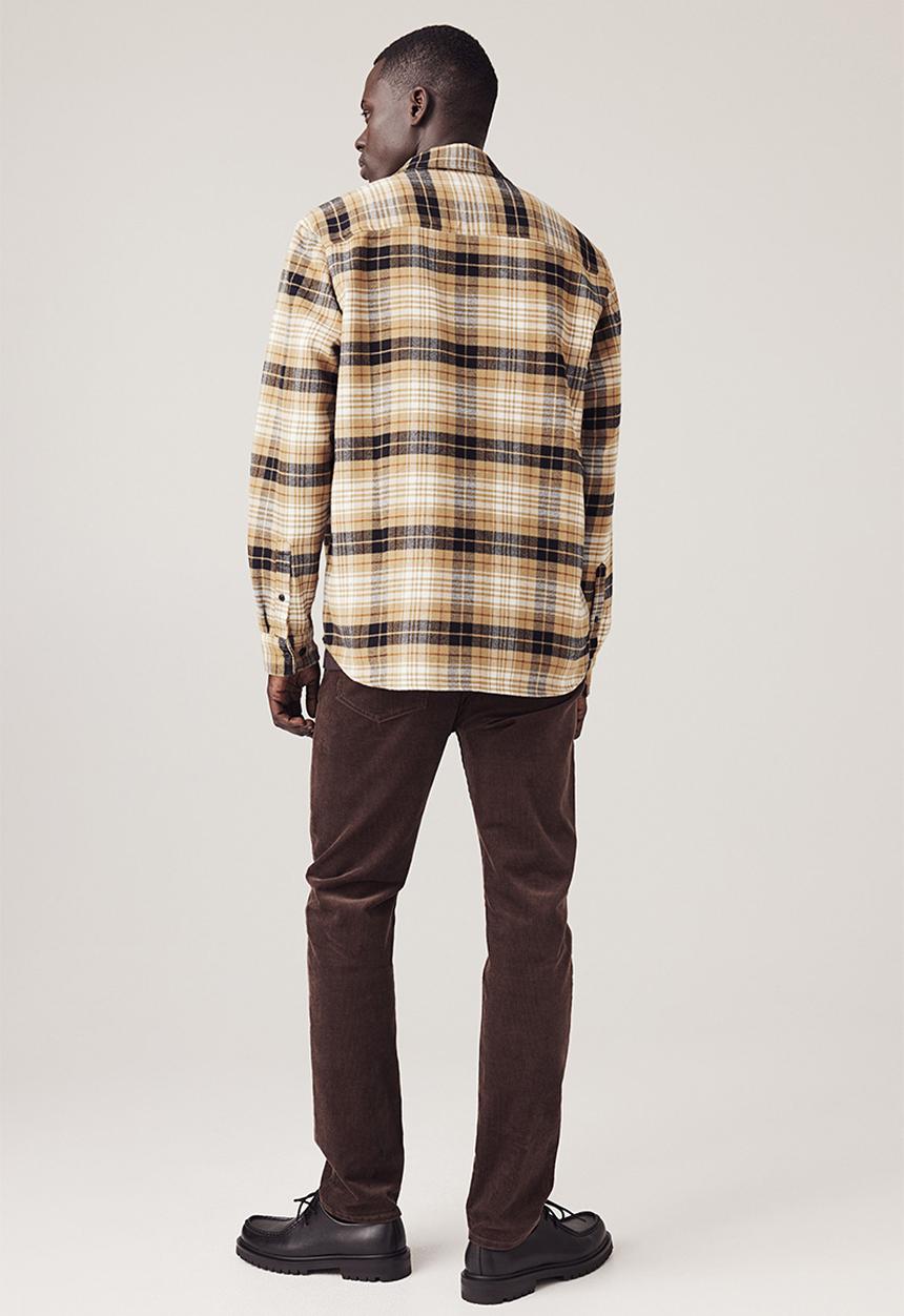 H&M - Regular fit flannel shirt - beige/checked
