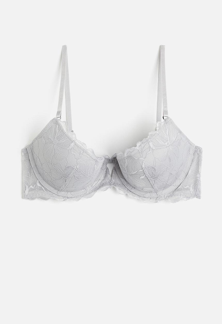 H&M - Lace push-up bra - grey