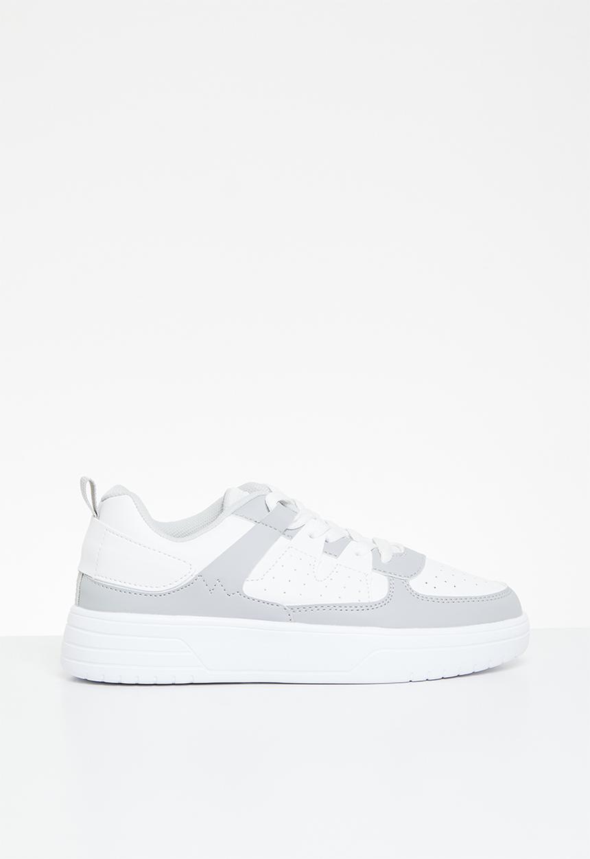 Pop Candy - Colour block lace up shoes - grey & white
