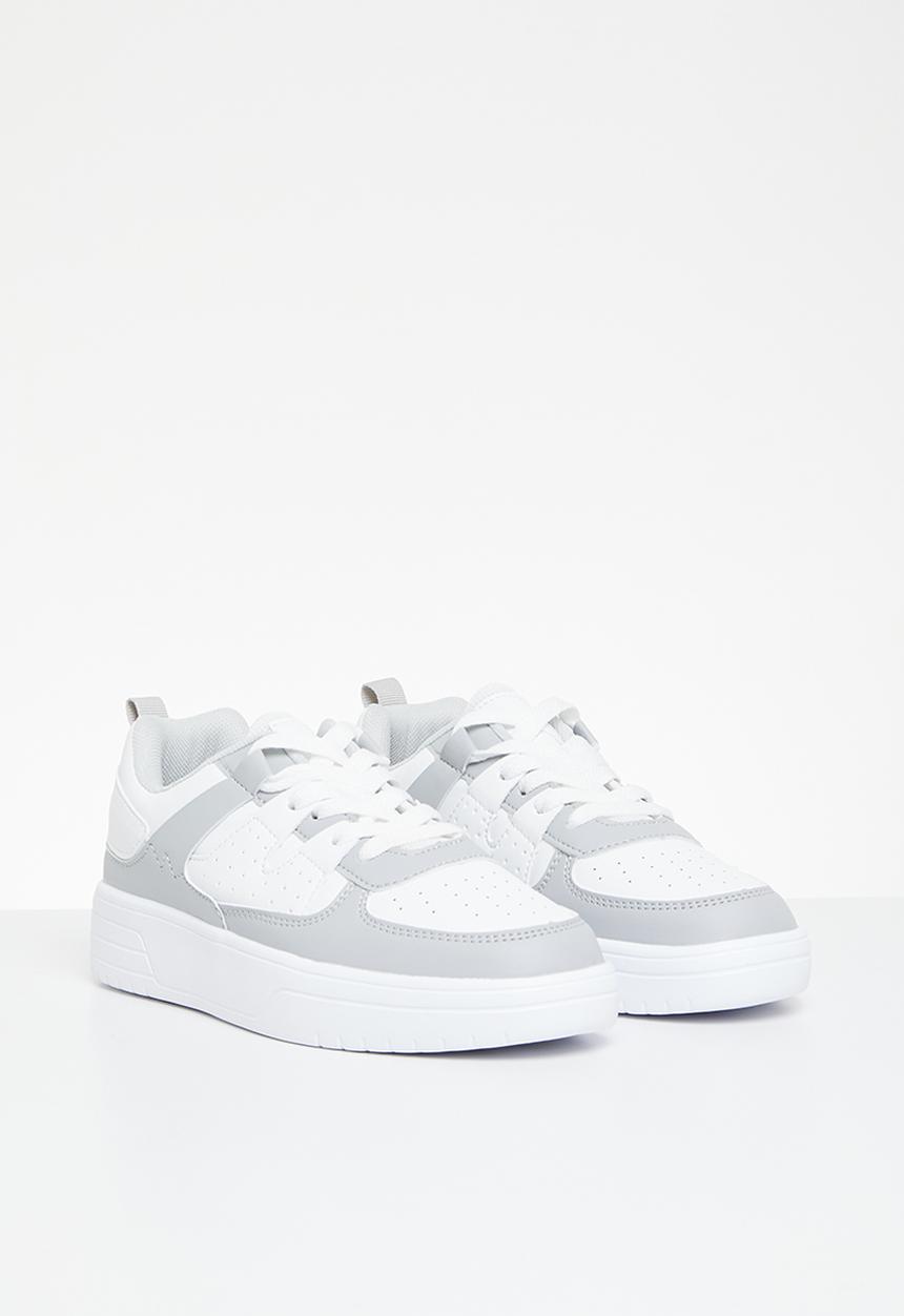 Pop Candy - Colour block lace up shoes - grey & white
