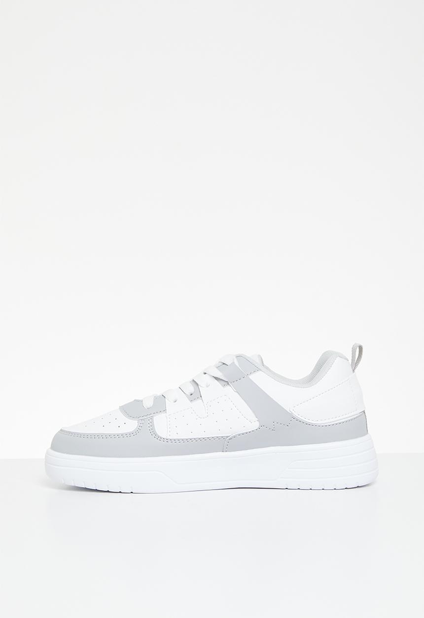 Pop Candy - Colour block lace up shoes - grey & white