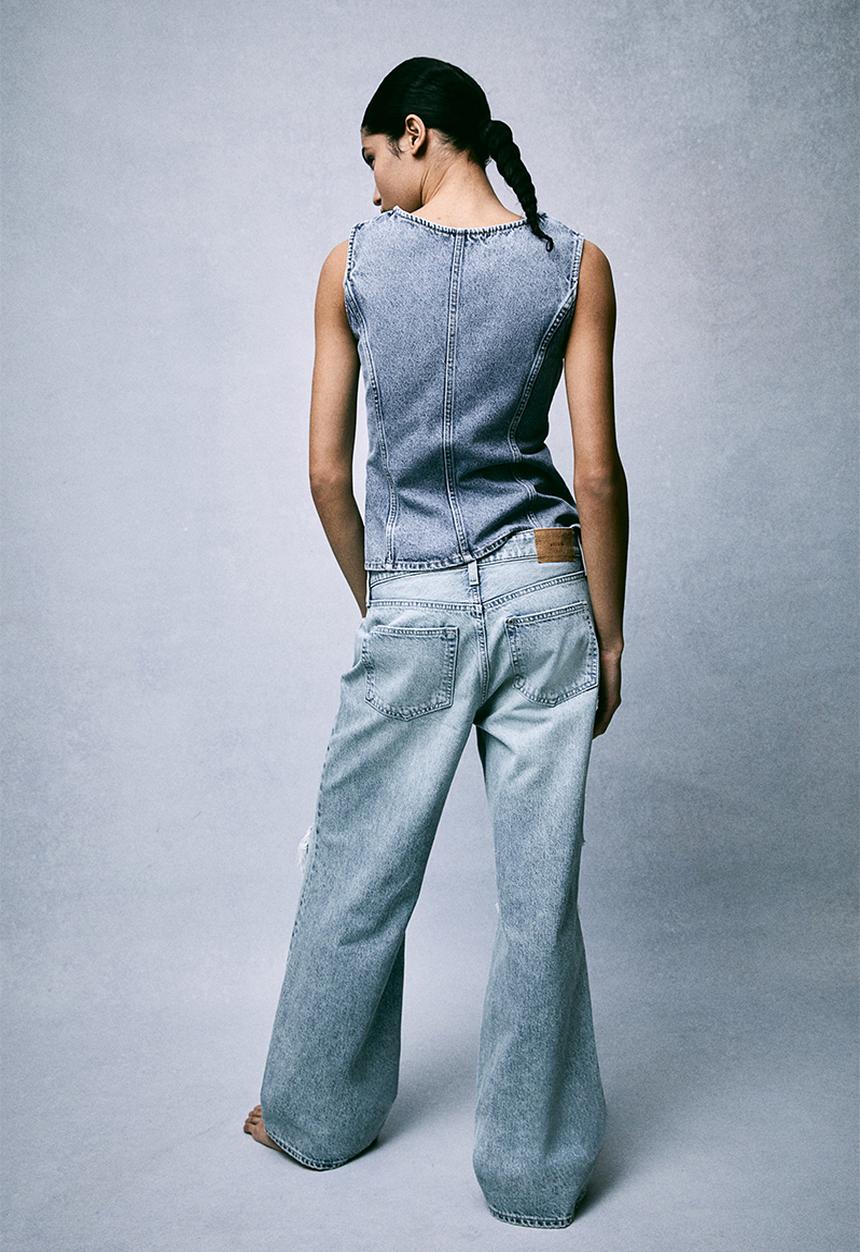 H&M - Baggy wide low jeans - light denim blue