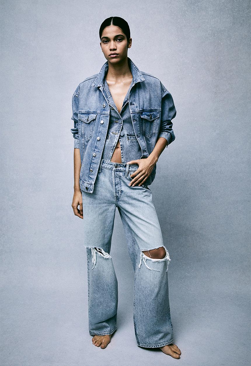 H&M - Baggy wide low jeans - light denim blue
