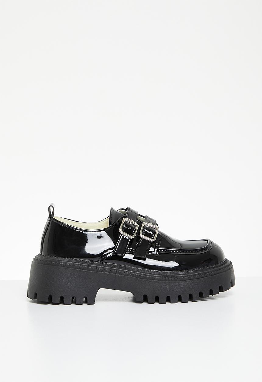 Pop Candy - Twin strap chunky loafers - black