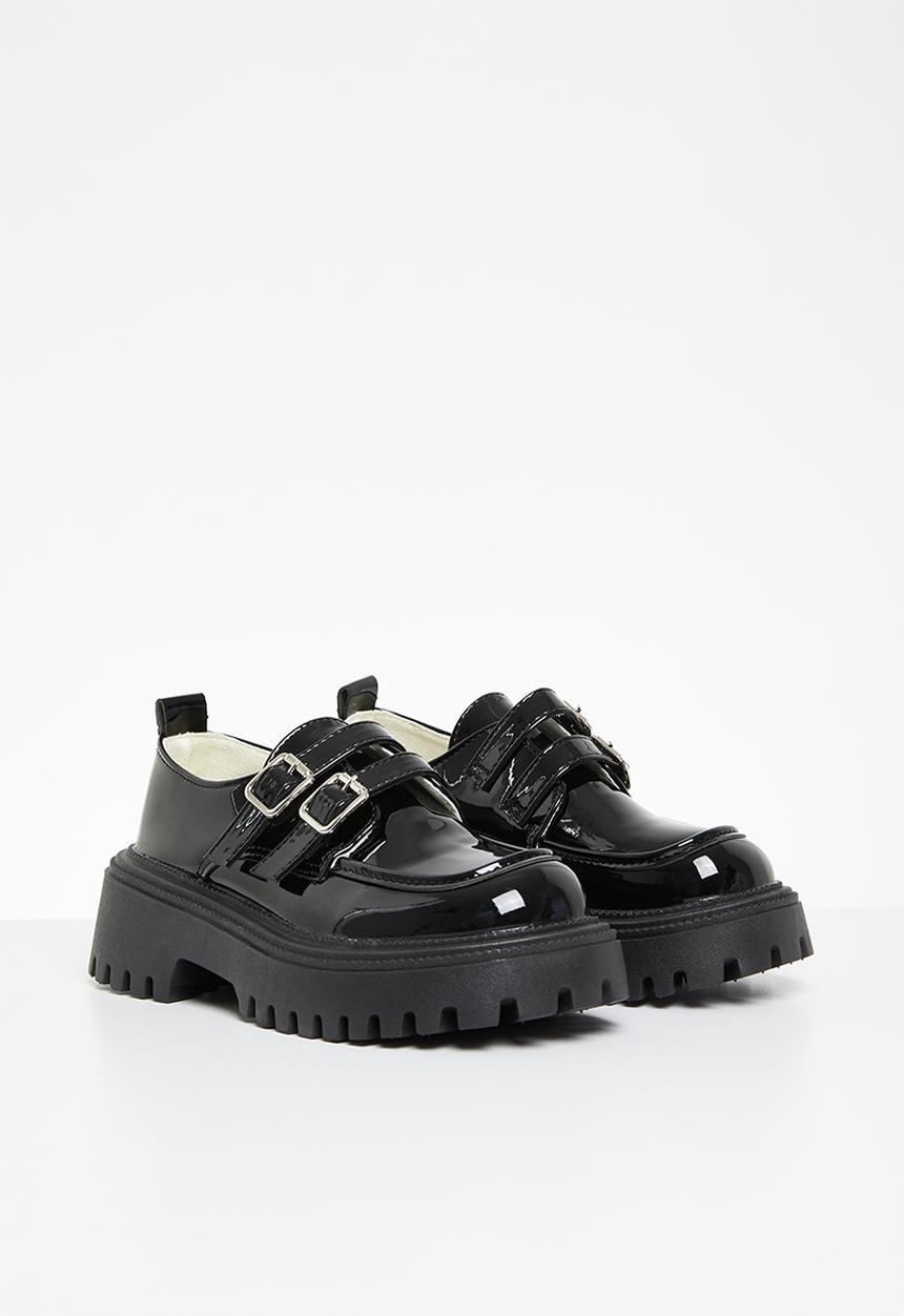Pop Candy - Twin strap chunky loafers - black