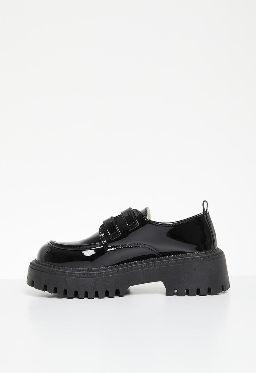 Pop Candy - Twin strap chunky loafers - black