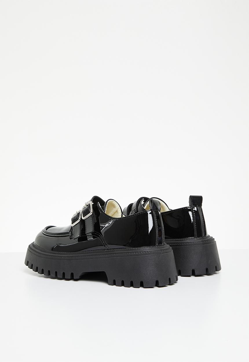 Pop Candy - Twin strap chunky loafers - black