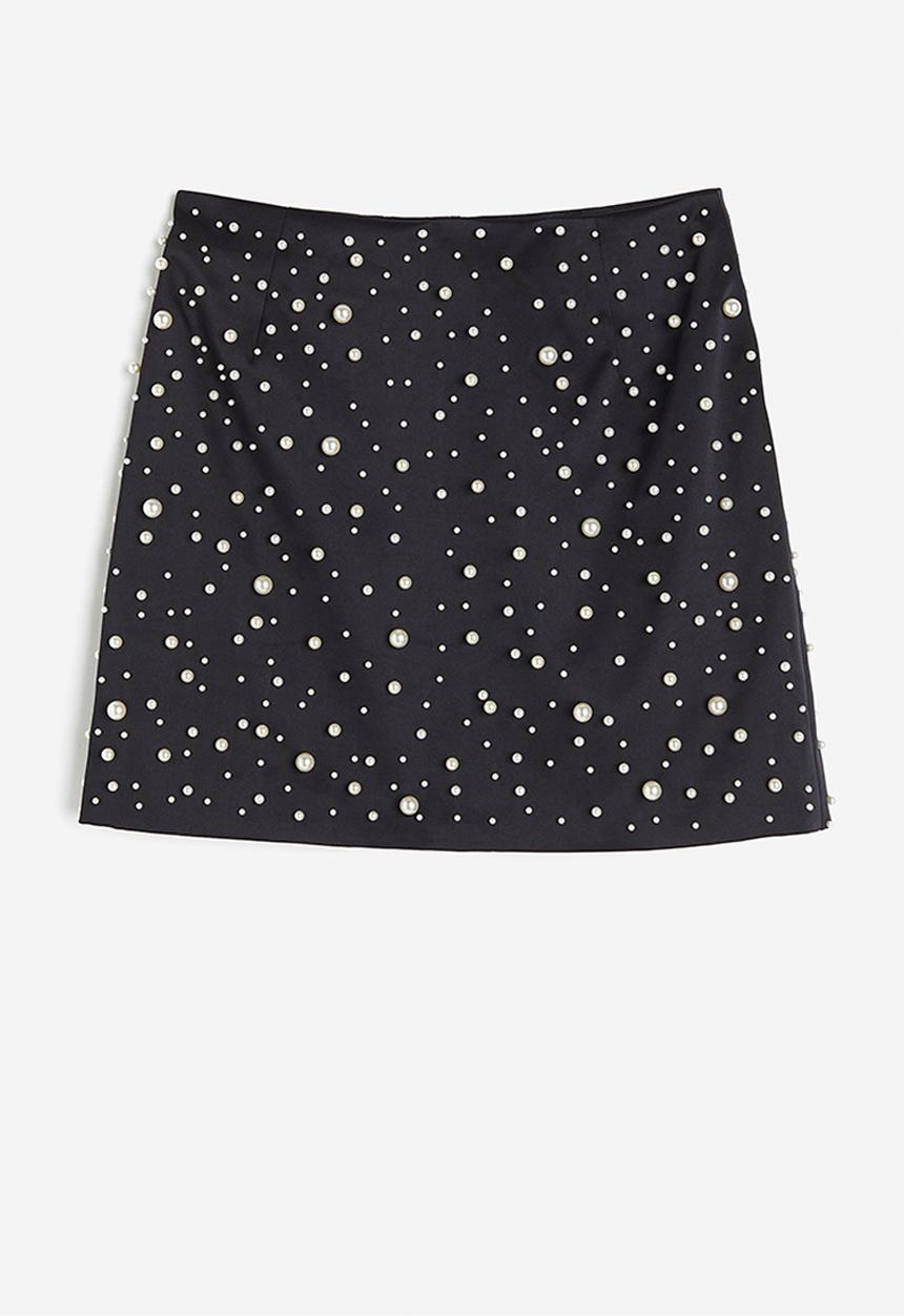 H&M - Bead-detail skirt - black