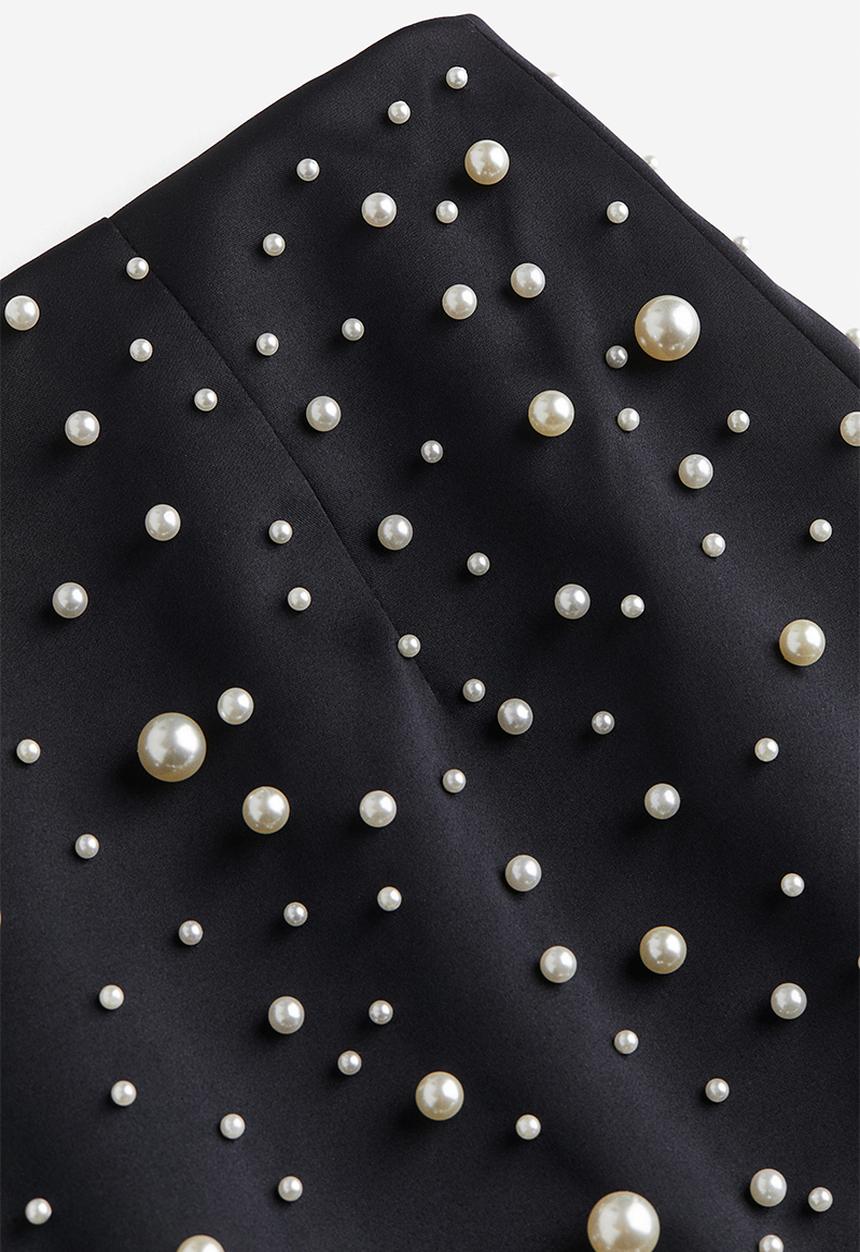 H&M - Bead-detail skirt - black