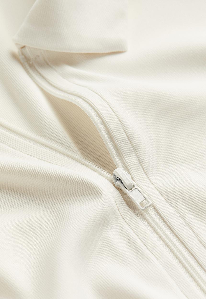 H&M - Collared zip-through top - natural white