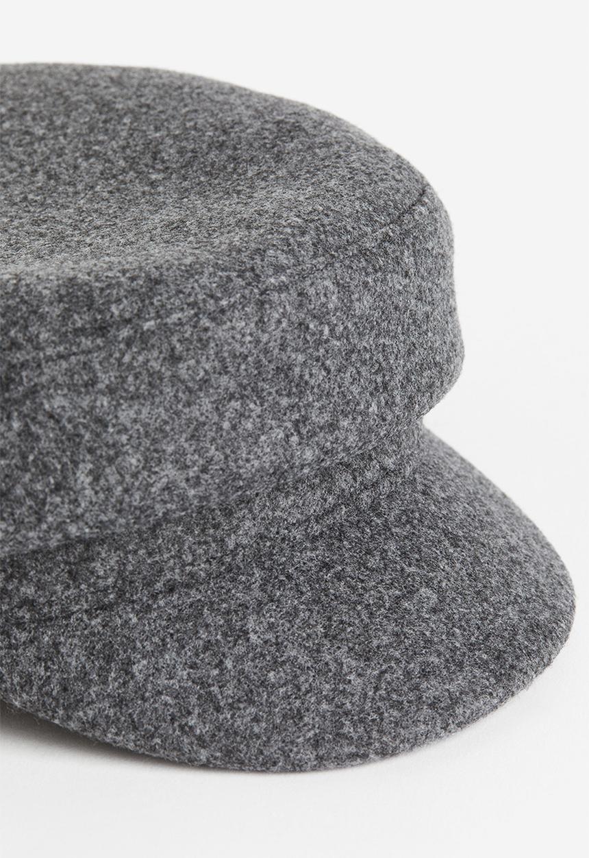 H&M - Textured baker boy cap - dark grey