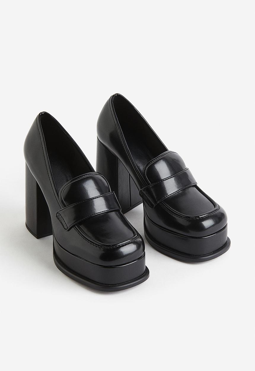 H&M - Heeled platform loafers - black