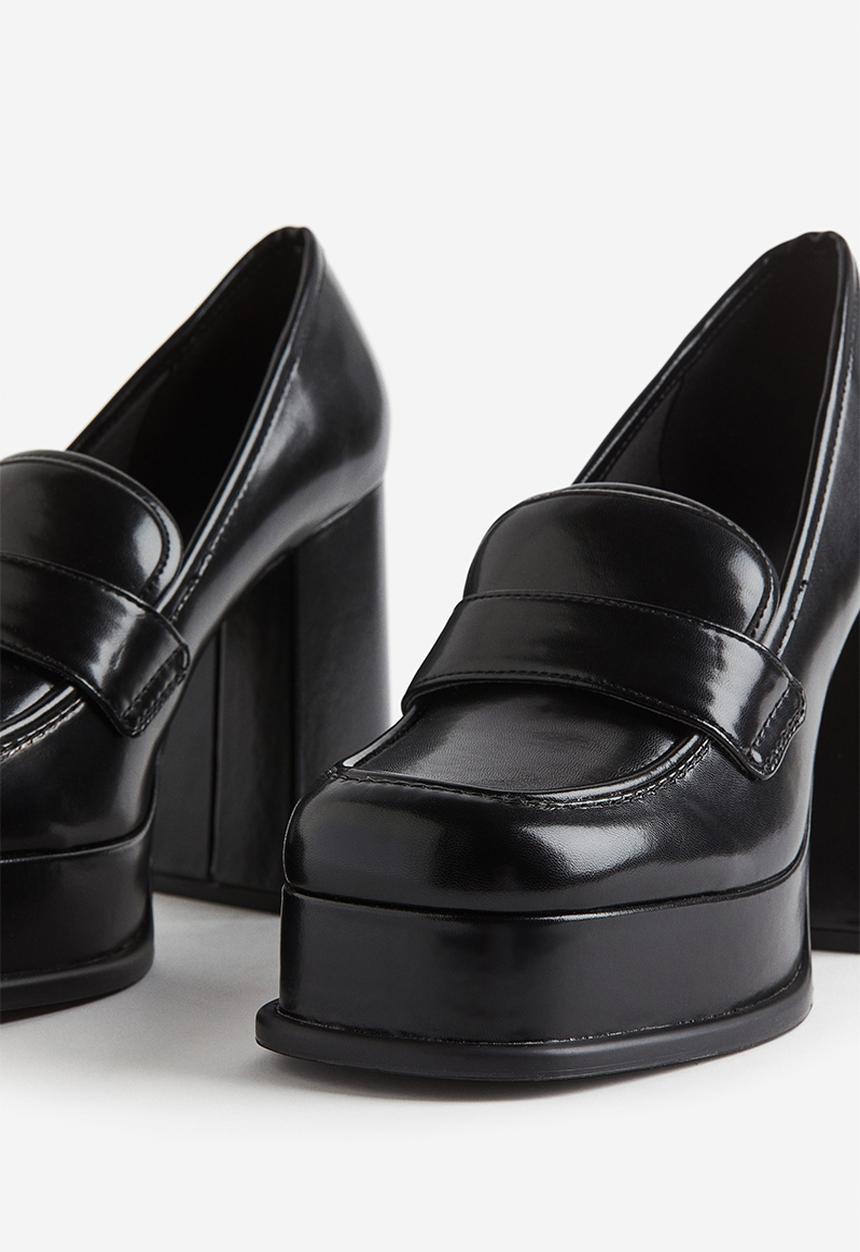 H&M - Heeled platform loafers - black