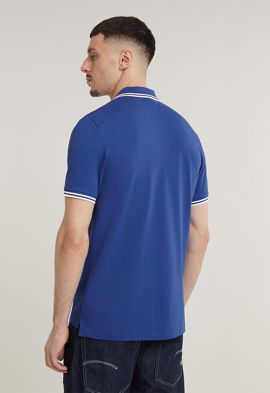 G-STAR - Dunda slim stripe polo s\s Premium stretch pk o - radar blue