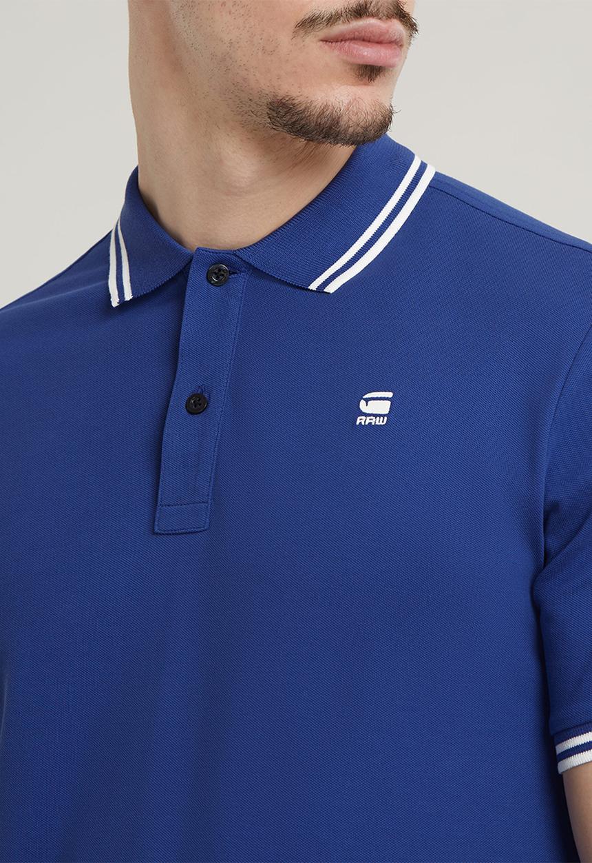 G-STAR - Dunda slim stripe polo s\s Premium stretch pk o - radar blue