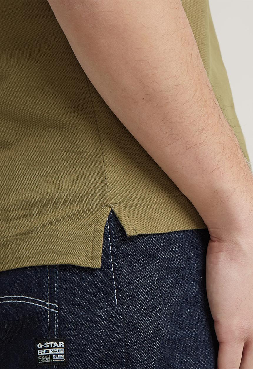 G-STAR - Dunda slim stripe polo s\s Premium stretch pk o - ensis green