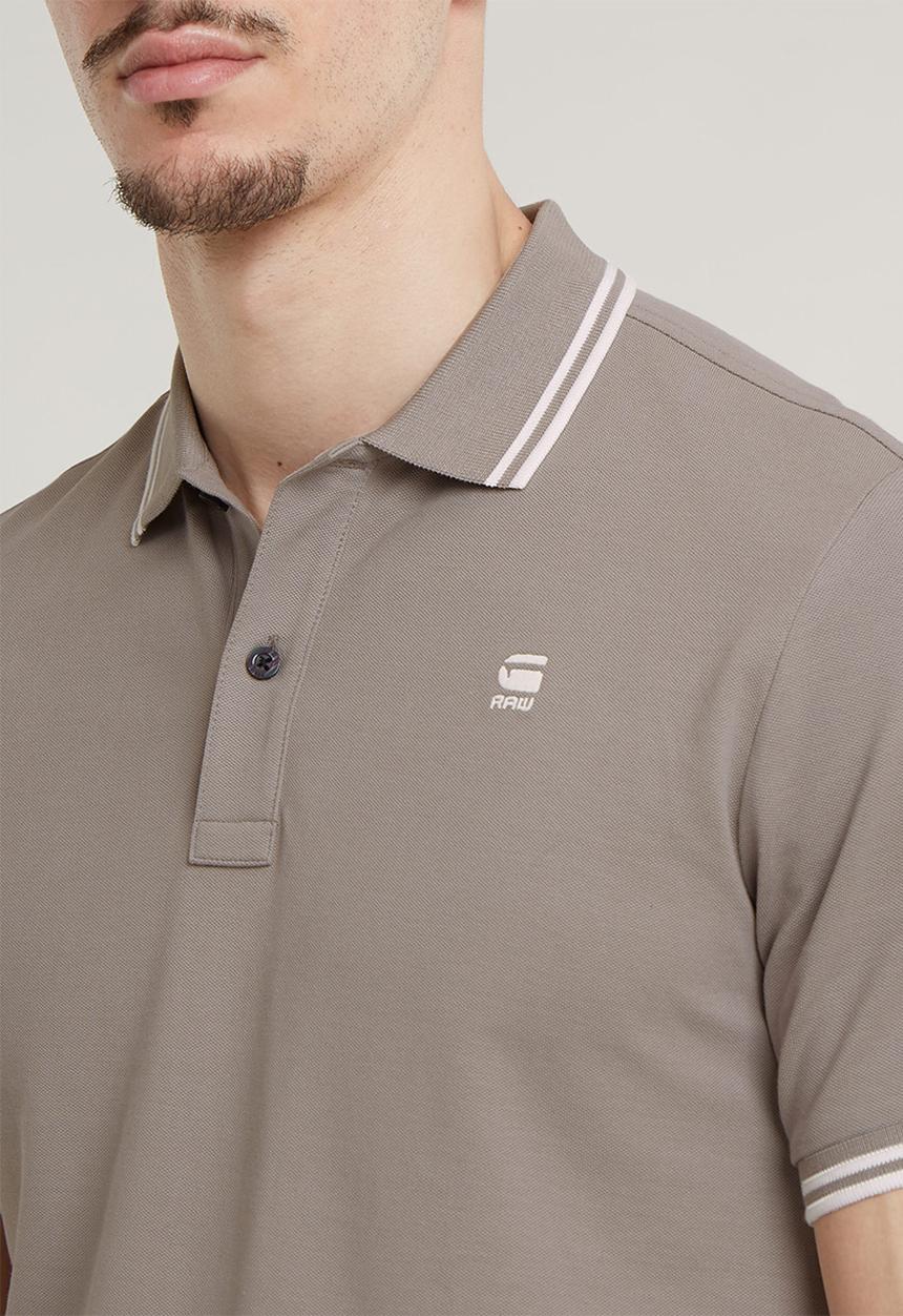 G-STAR - Dunda slim stripe polo s\s Premium stretch pk o - rock ridge