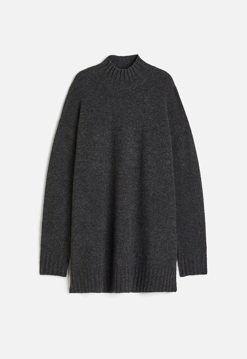 H&M - Turtle-neck jumper - dark grey marl