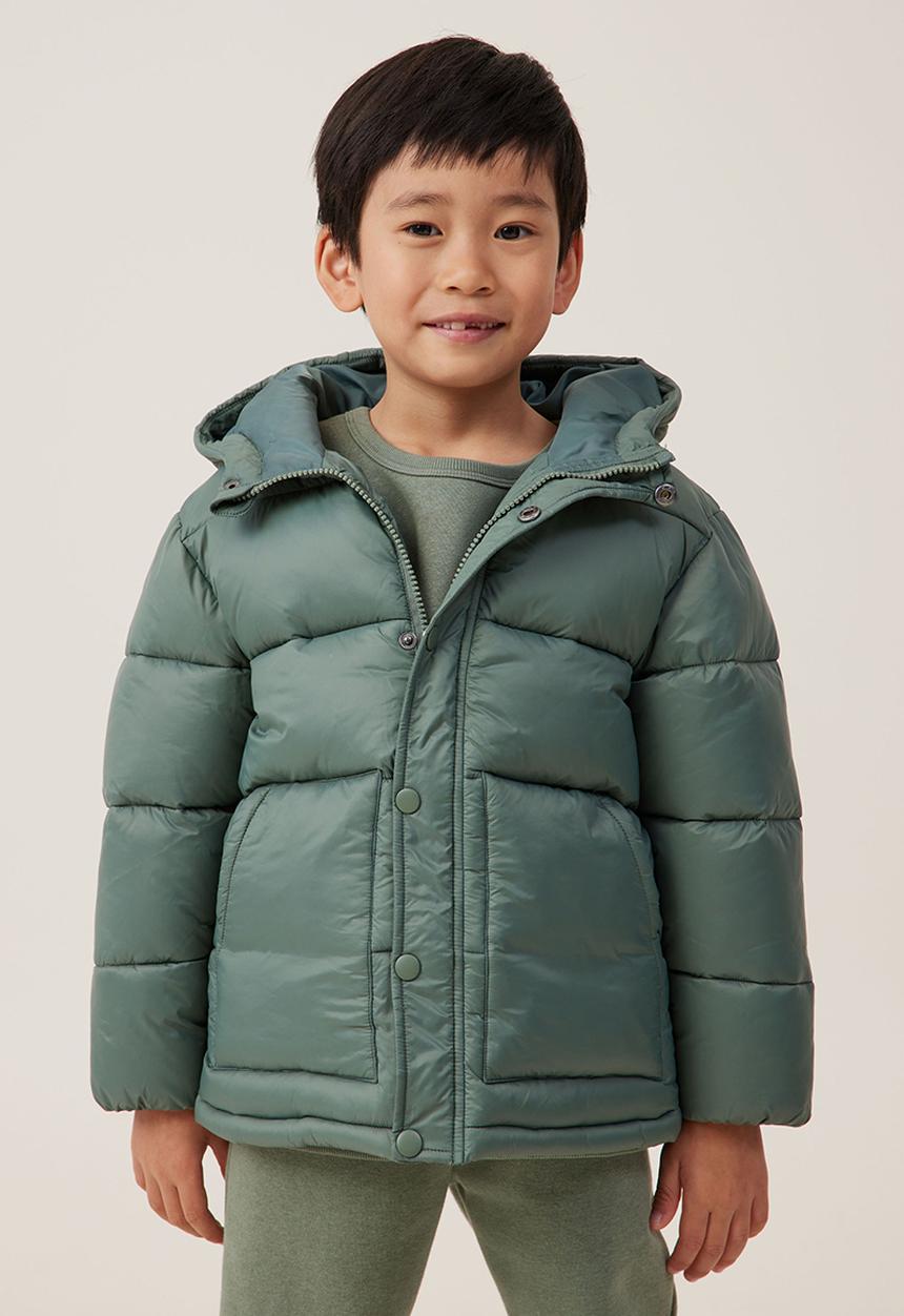 Cotton On - Hunter hooded puffer jacket - swag green