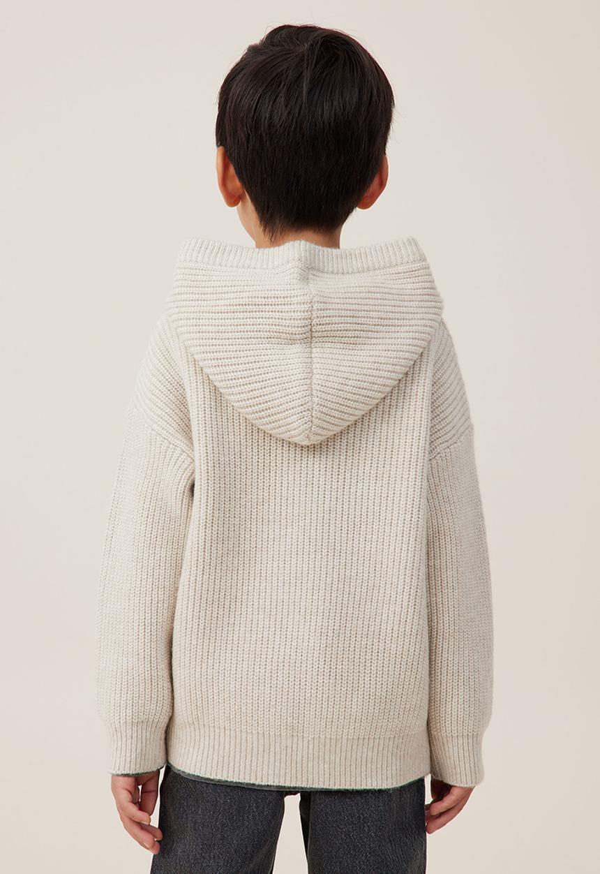 Cotton On - Cable hooded cardigan - rainy day