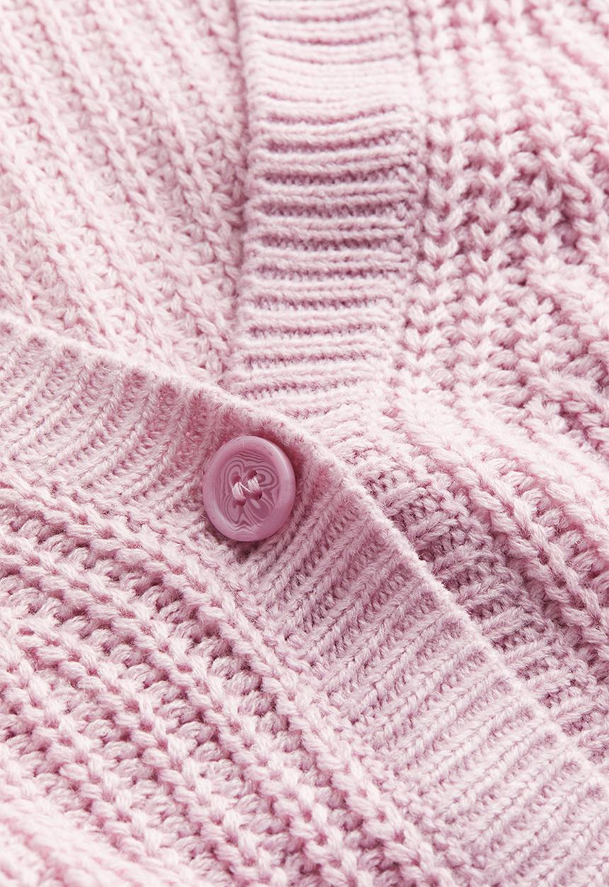 H&M - Balloon-sleeved cardigan - light pink