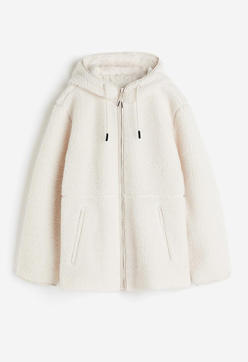 H&M - Hooded teddy jacket - white