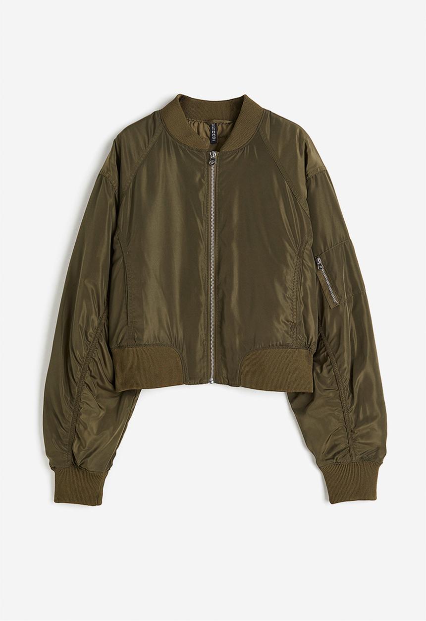 H&M - Bomber jacket - dark khaki green