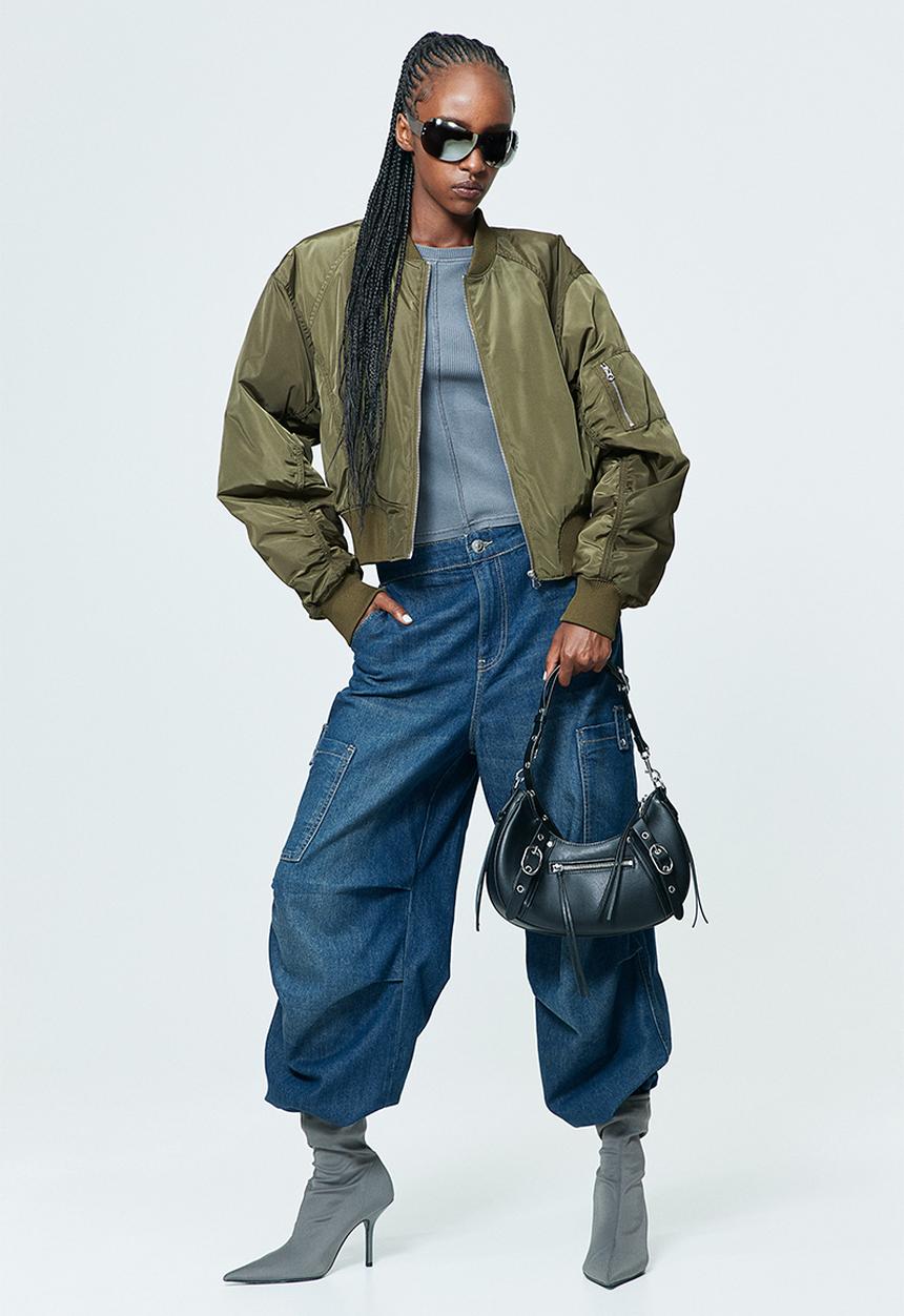 H&M - Bomber jacket - dark khaki green