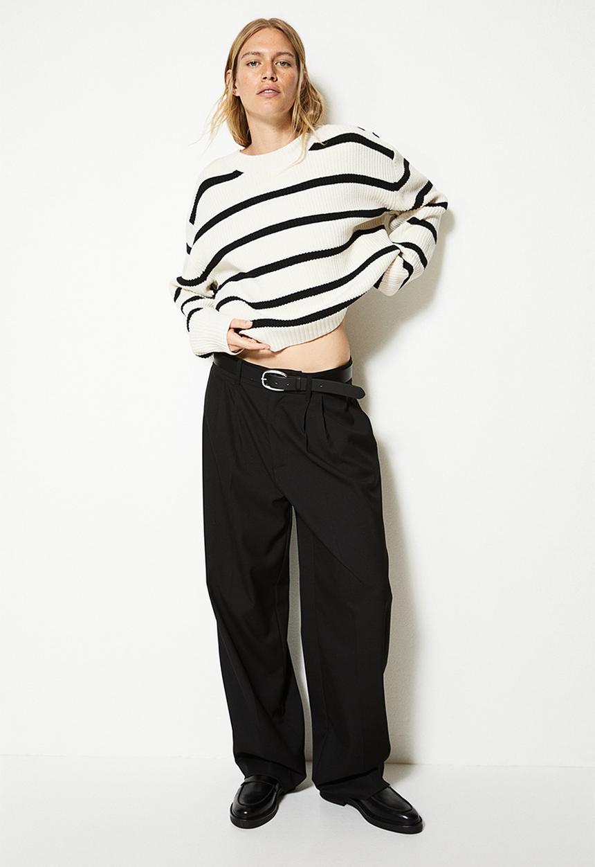 H&M - Cotton-blend jumper - cream/striped