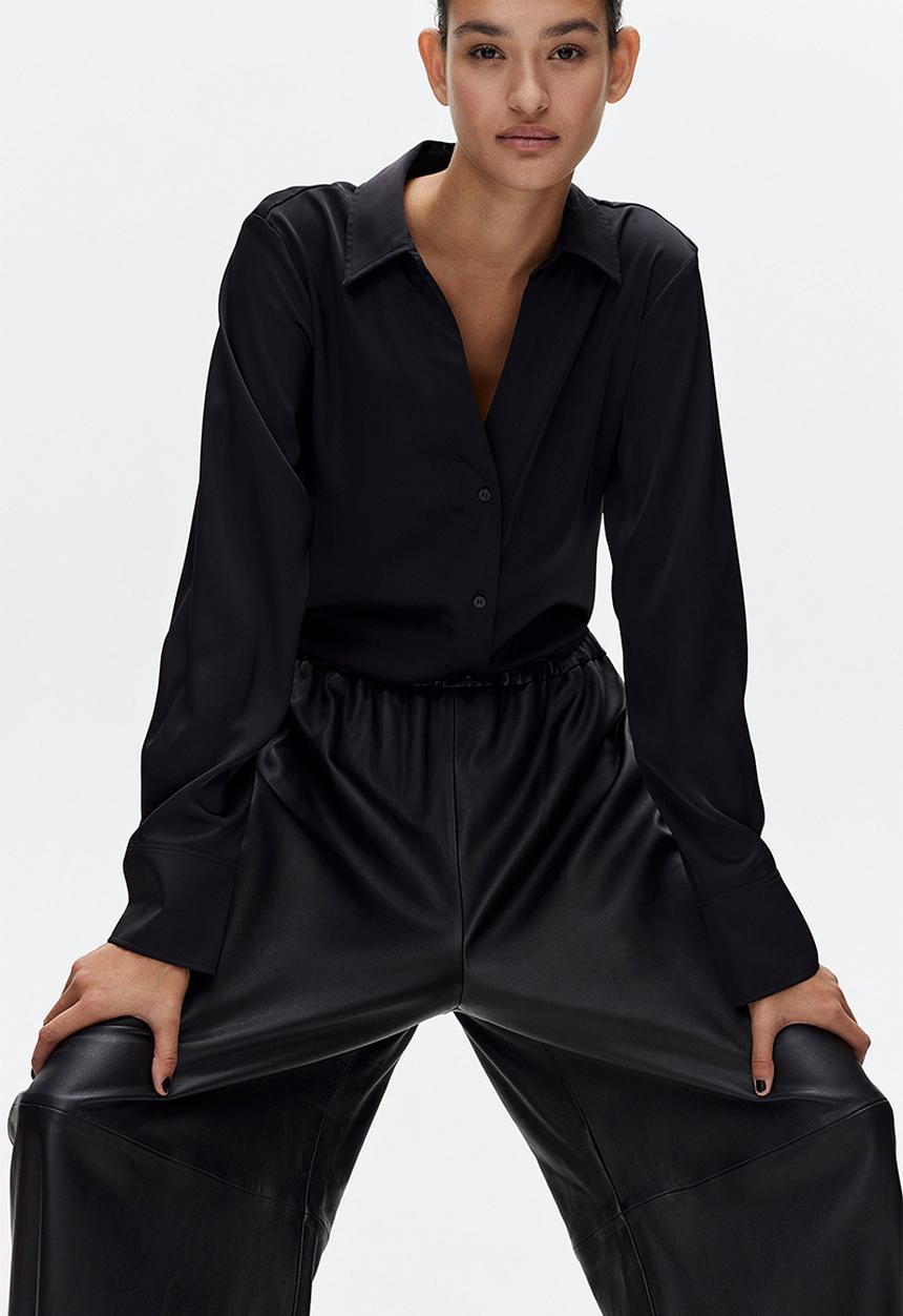 H&M - Mama before & after tie-belt shirt - black