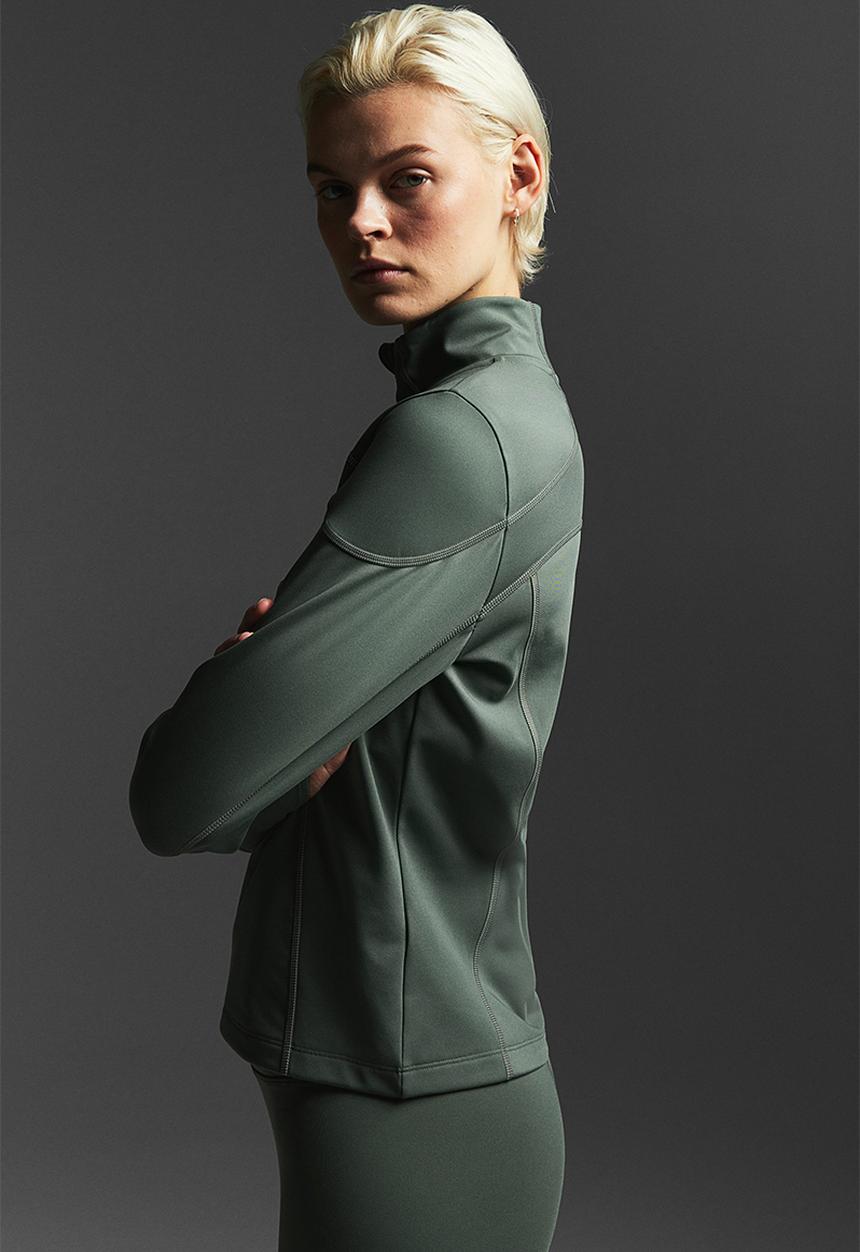 H&M - Drymove™ warm running top - dark khaki green