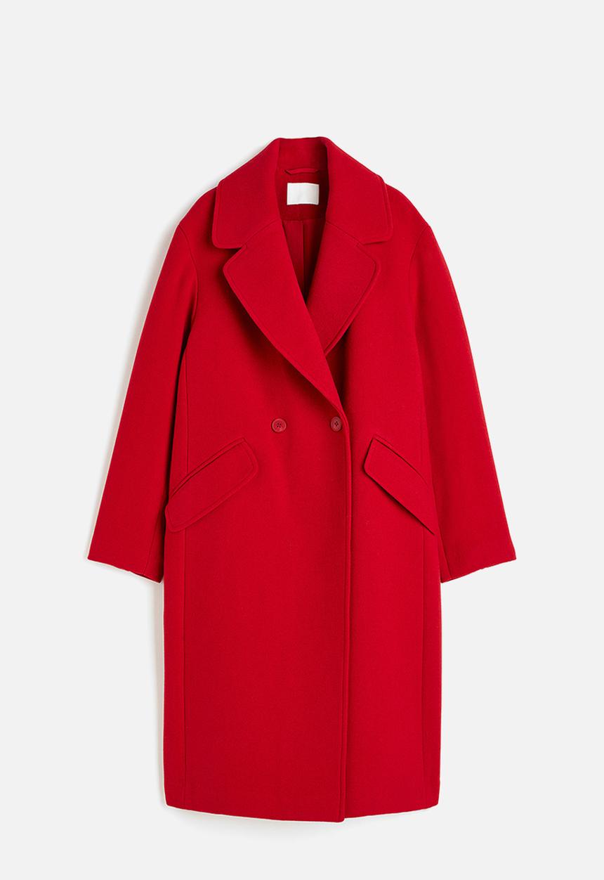 H&M - Double-breasted coat - red