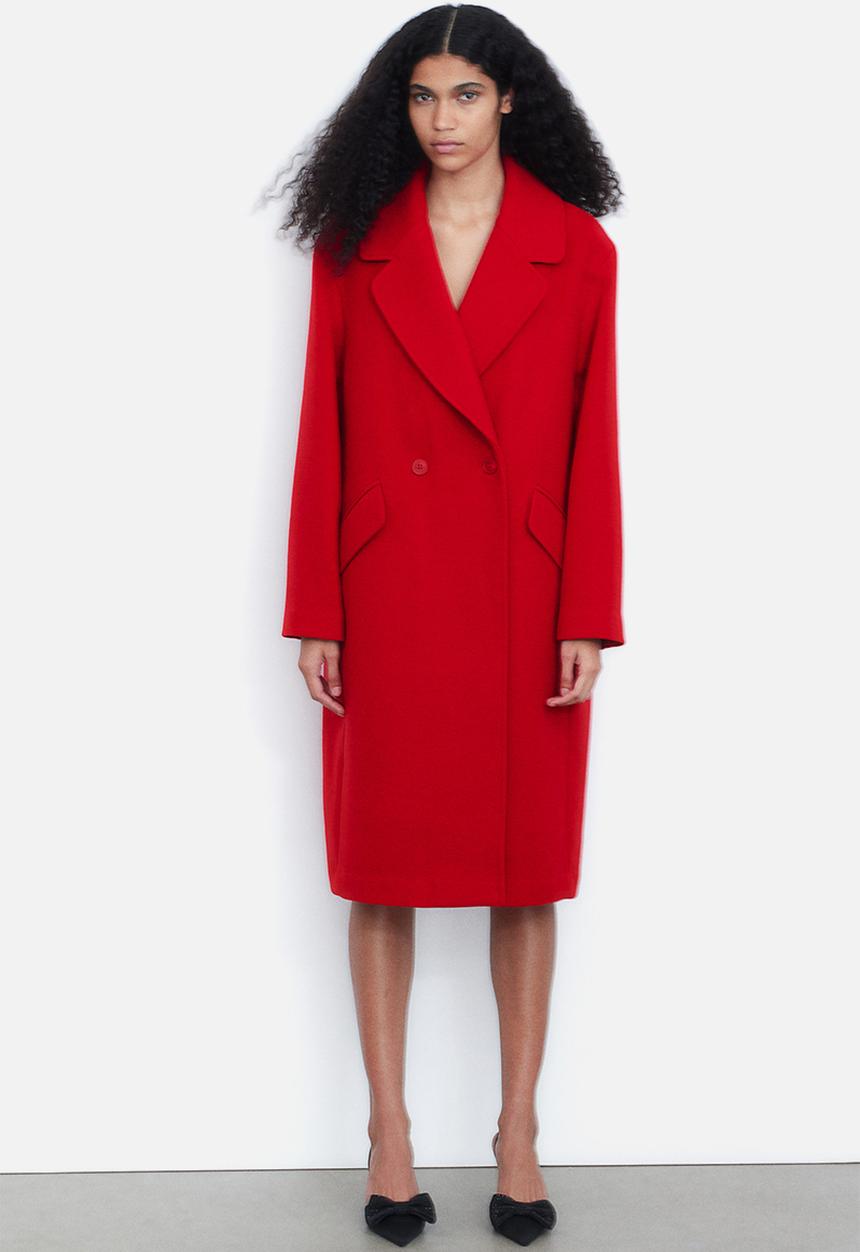 H&M - Double-breasted coat - red
