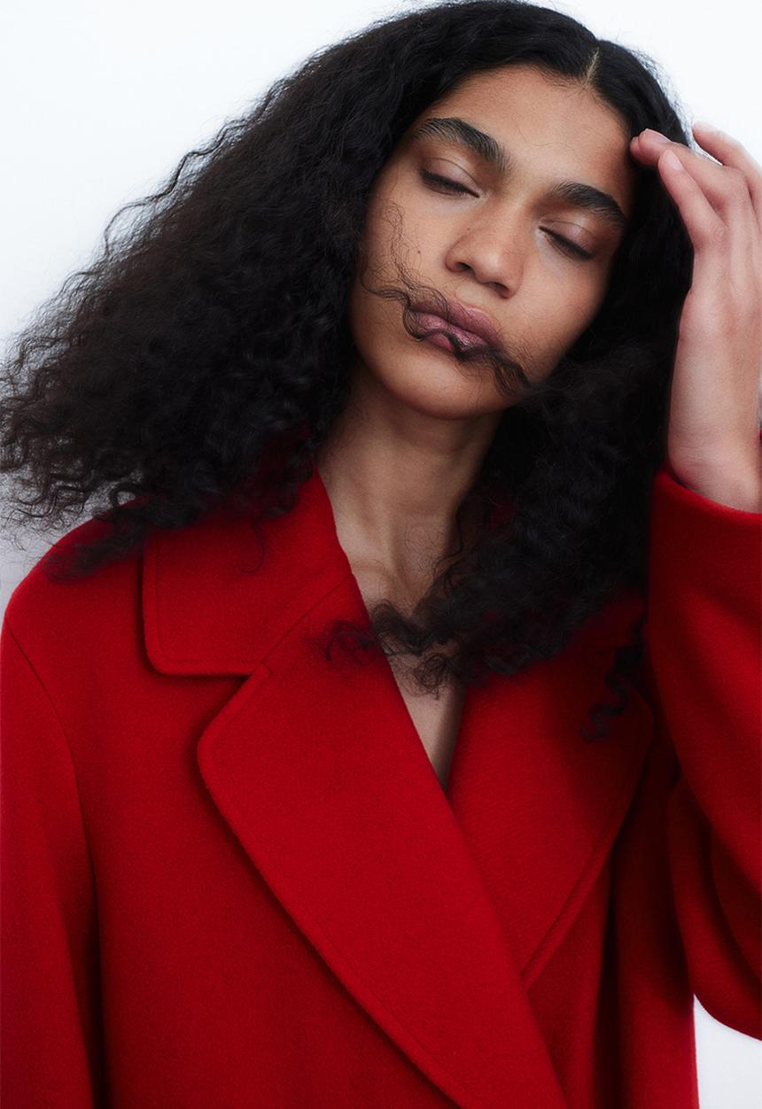H&M - Double-breasted coat - red