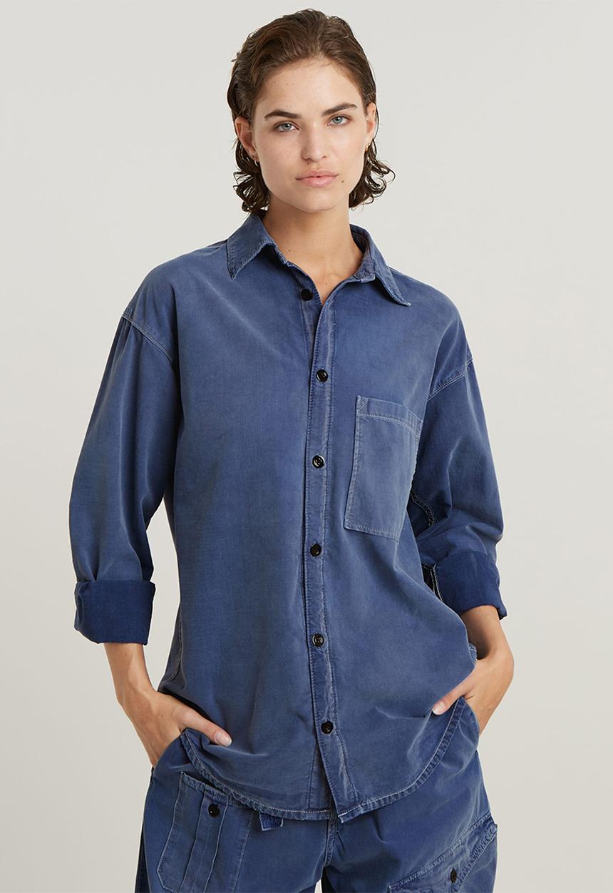 G-STAR - Relaxed shirt l\s wmn - faded ciel blue gd