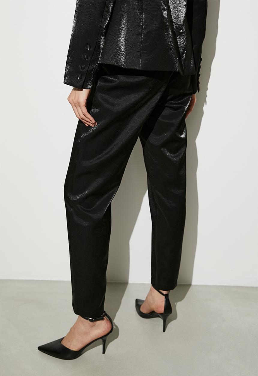 VELVET - Co-ord brocade trouser - black