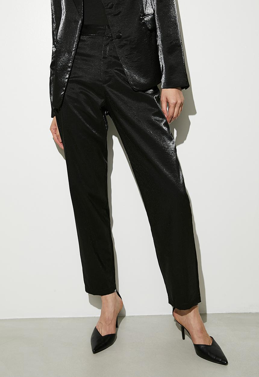 VELVET - Co-ord brocade trouser - black