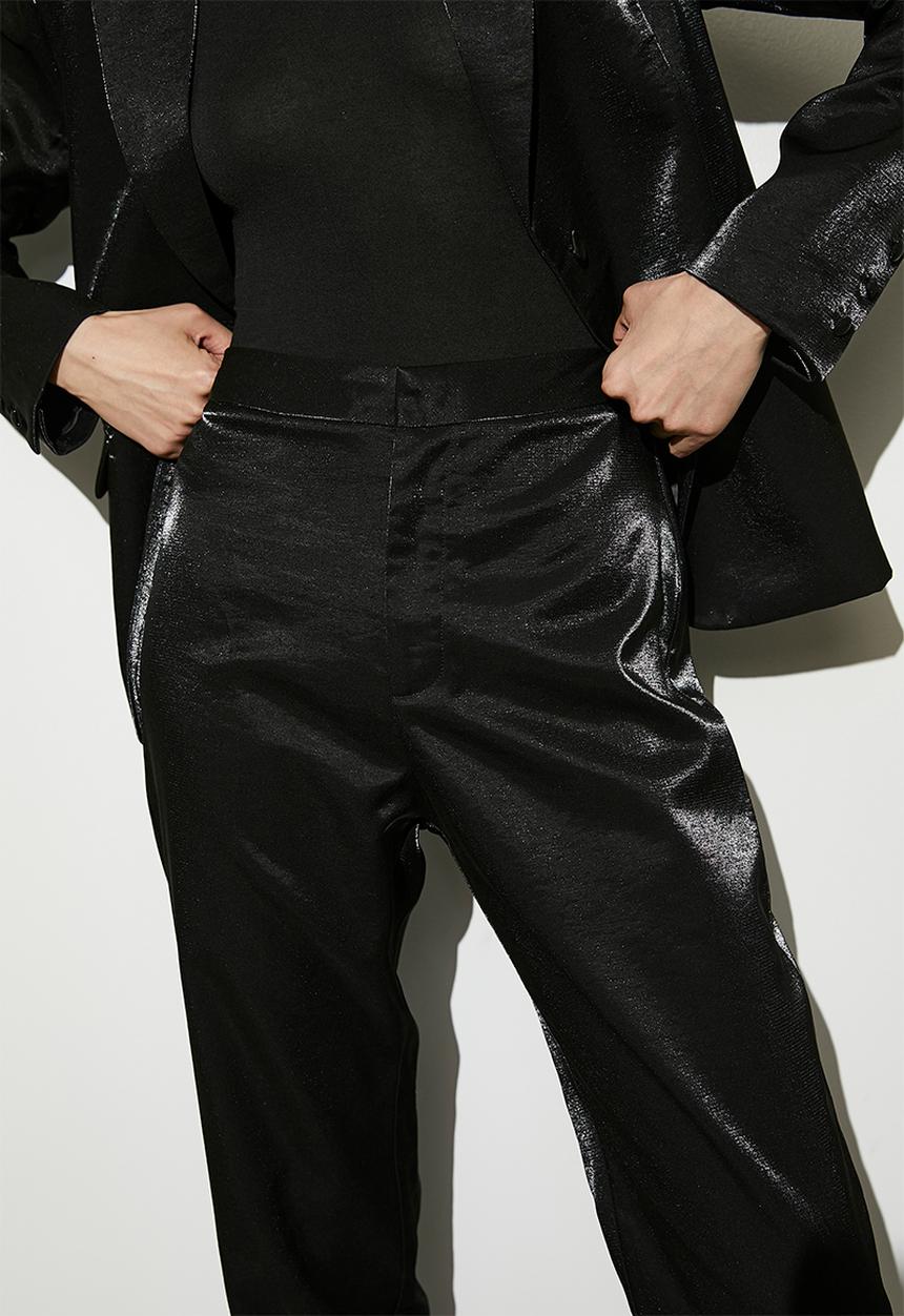 VELVET - Co-ord brocade trouser - black