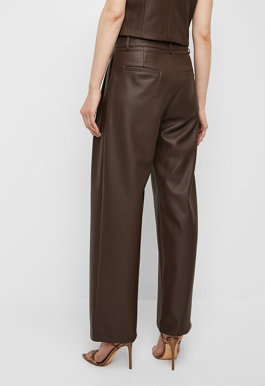 Superbalist - Low rise pu wide leg - tan