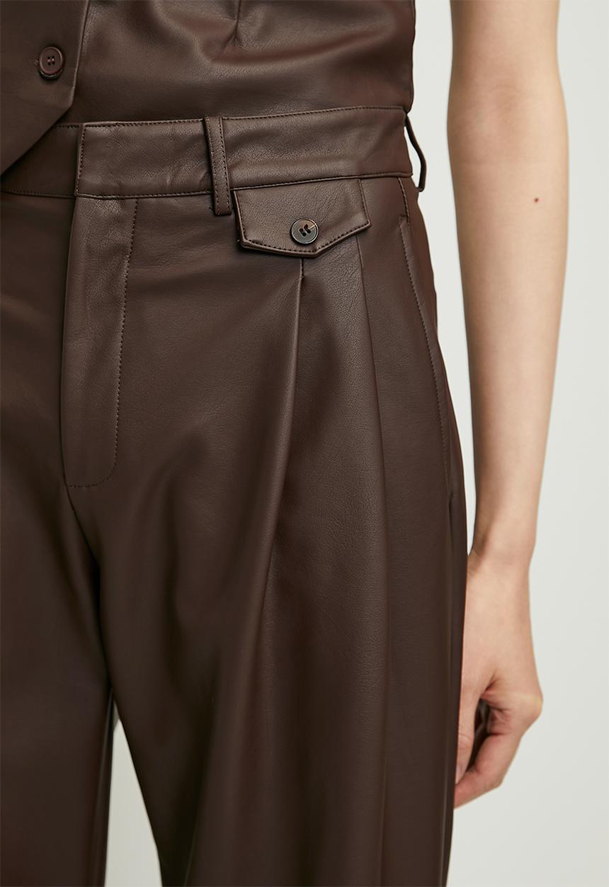 Superbalist - Low rise pu wide leg - tan
