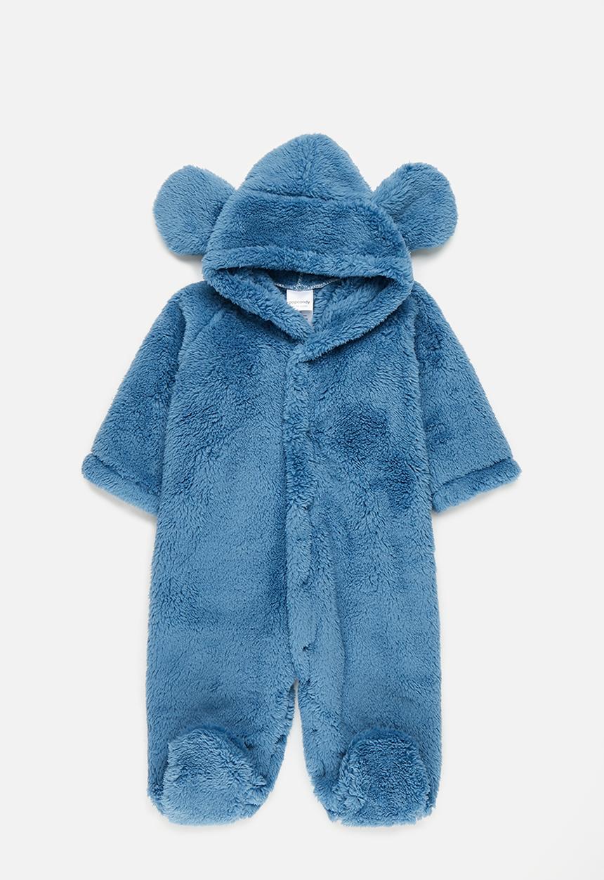 Pop Candy - Hooded fleece sleepsuit - blue