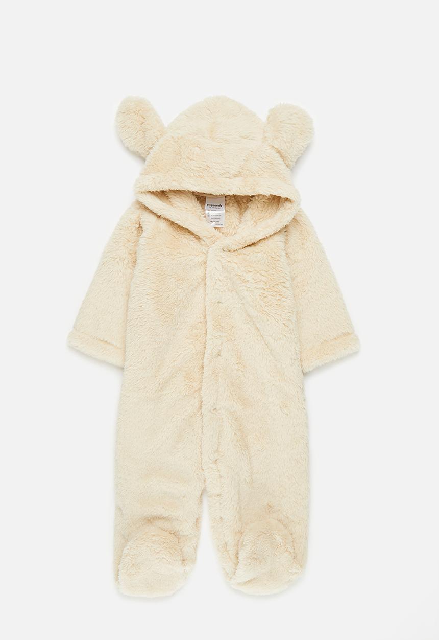 Pop Candy - Hooded fleece sleepsuit - beige