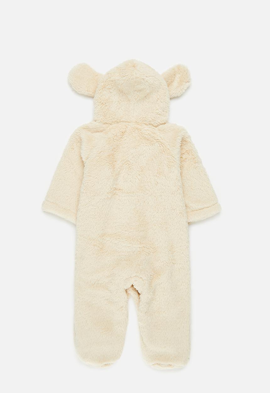 Pop Candy - Hooded fleece sleepsuit - beige
