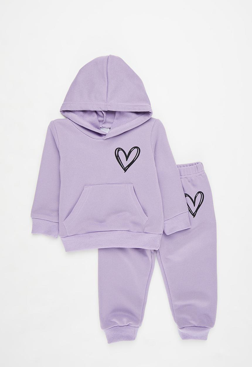 Pop Candy - Hooded sweat top & pant set - purple