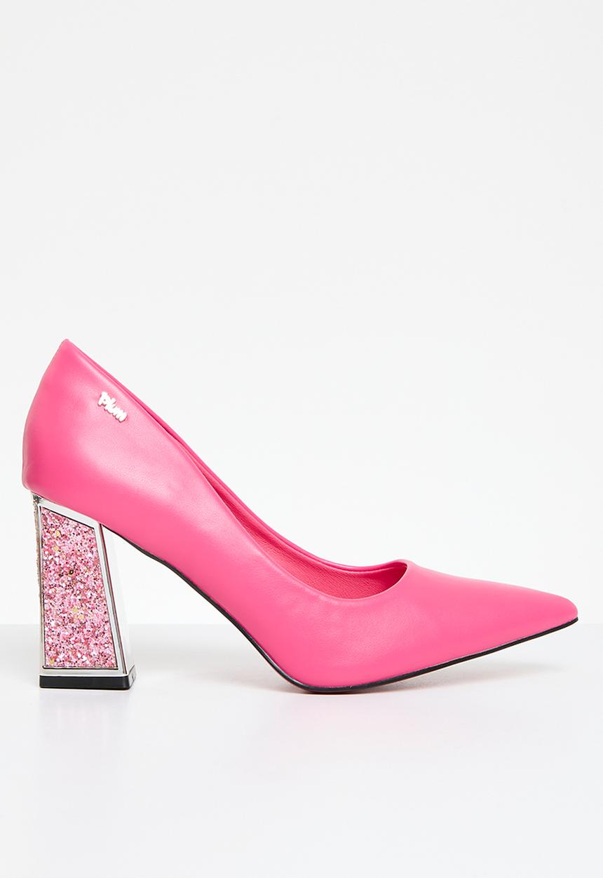 Plum - Alessandra block heel court - pink