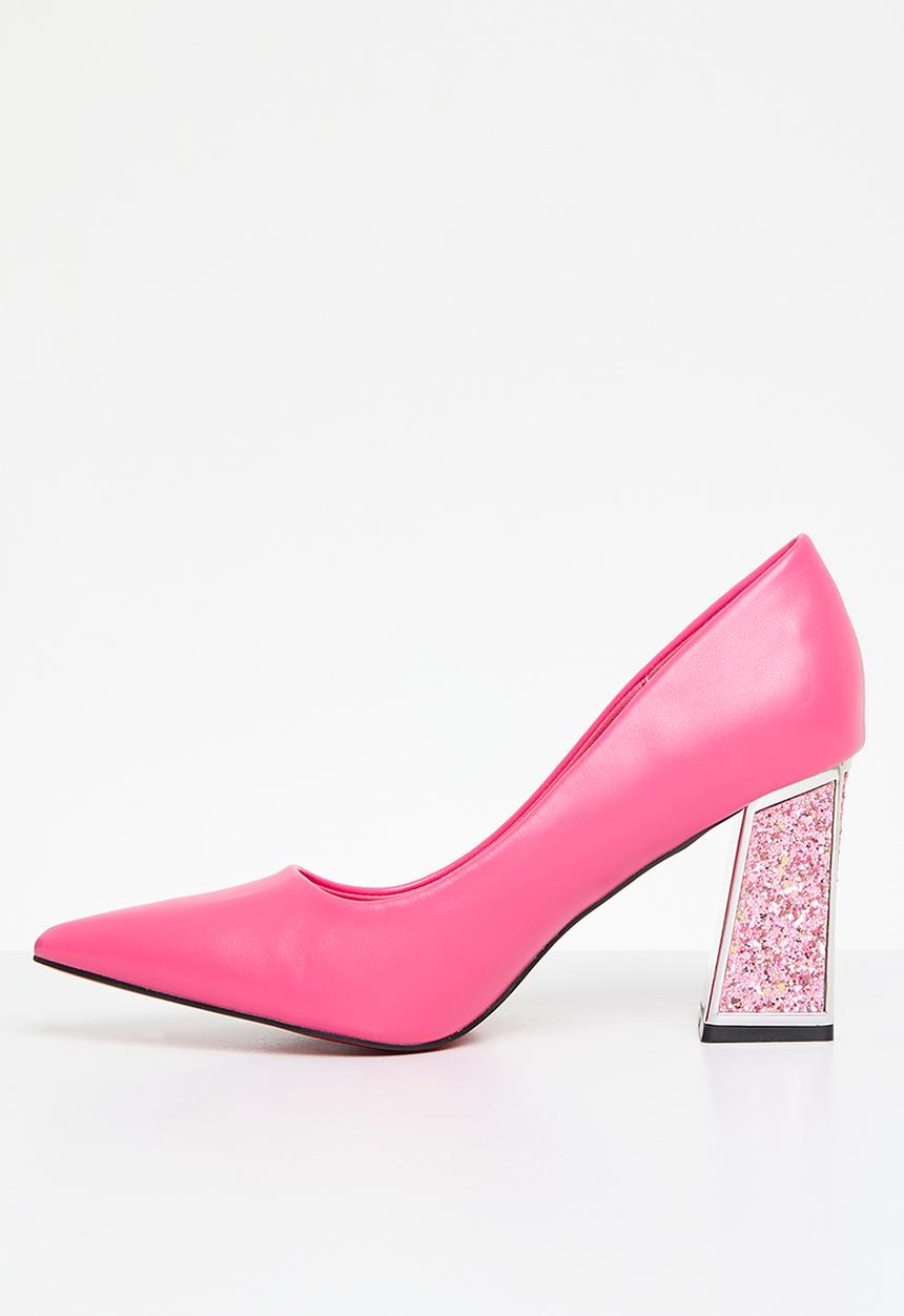 Plum - Alessandra block heel court - pink