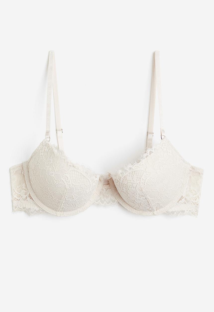 H&M - Lace push-up bra - light beige