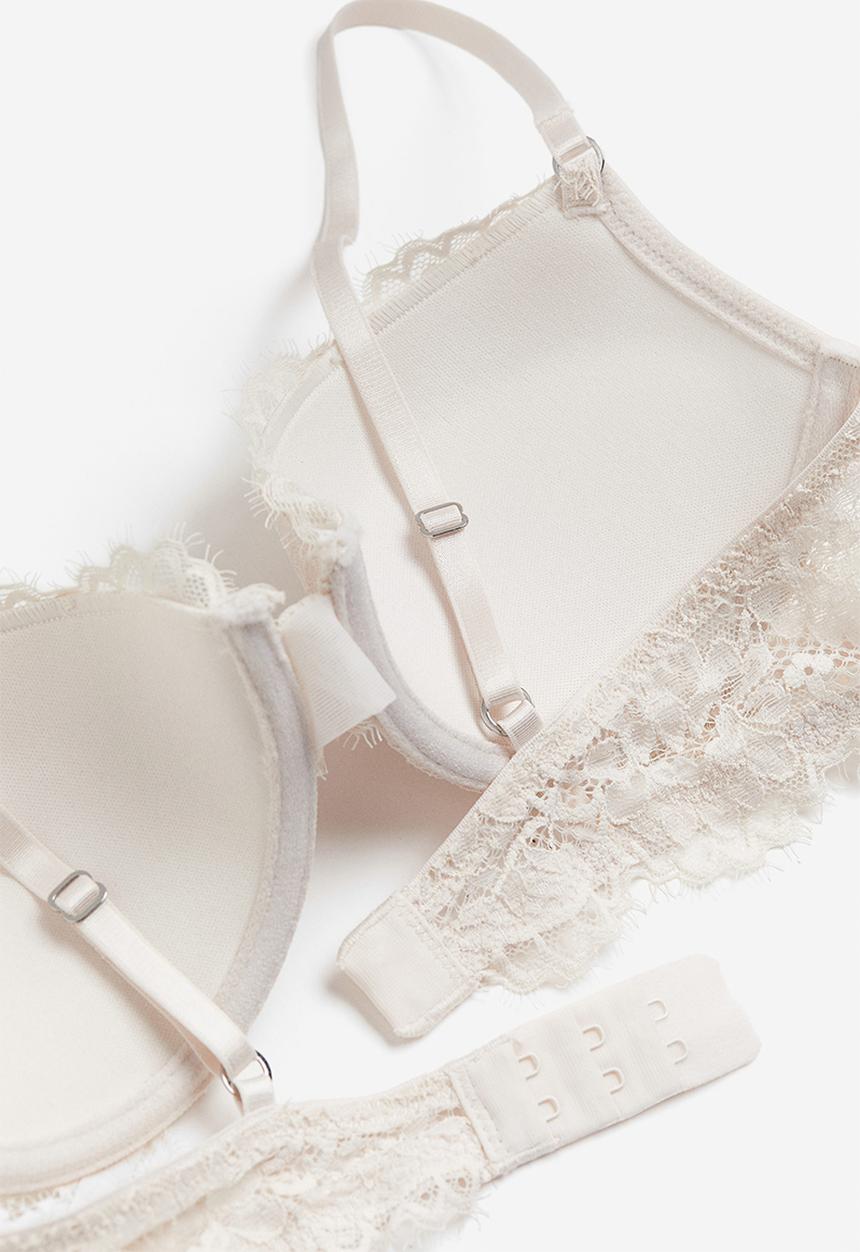 H&M - Lace push-up bra - light beige